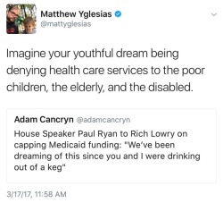 odinsblog:  Paul Ryan is super happy to defund free school lunch programs, Obamacare, Meals on Wheels, Medicaid and cut other benefits from the social safety net, even though he himself received generous government benefits from Social Security after
