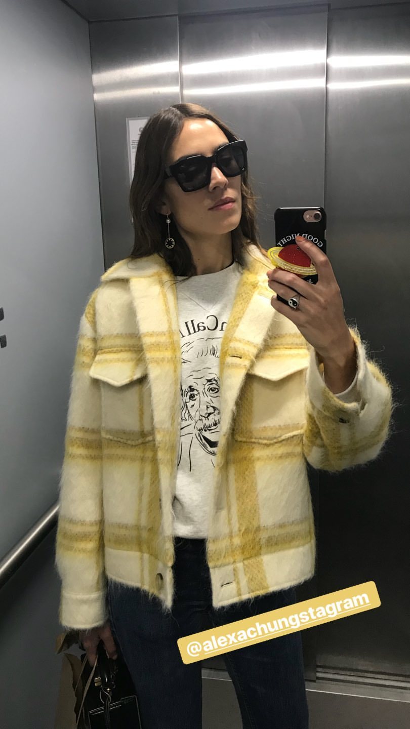 alexa chung check coat