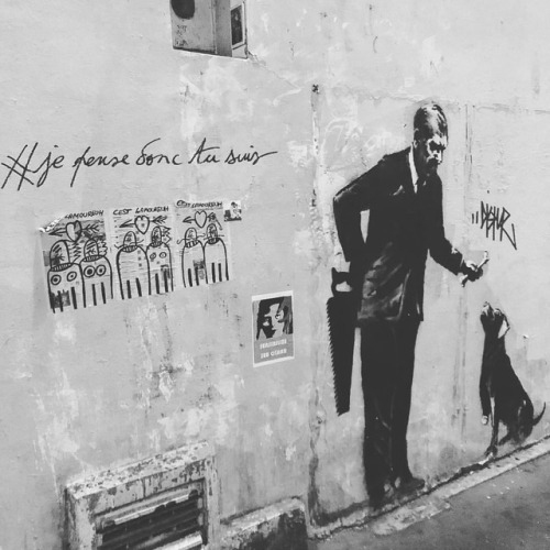 # je pense donc tu suis , Paris 2018 #jepensedonctusuis #postgraffiti #banksy #descartes #graffiti #