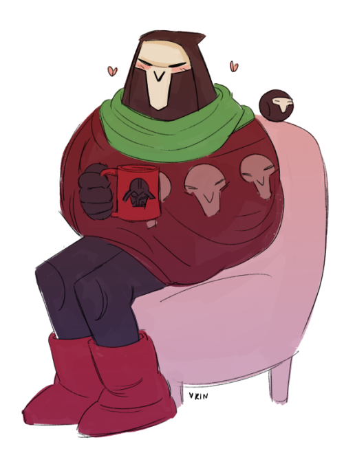 rumpling: the comic made me really sad for reaper so here’s him bundled up and happy