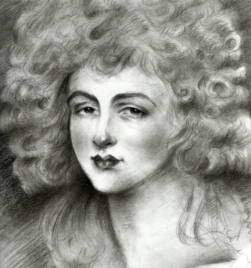 elizarioux:A charcoal study after a painting by George Romney