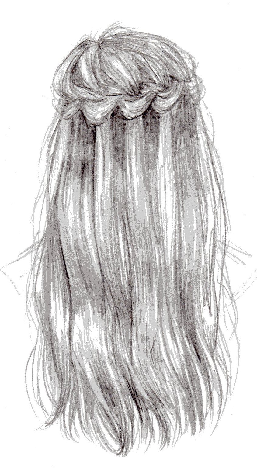 Image of Waterfall braid hairstyle drawing