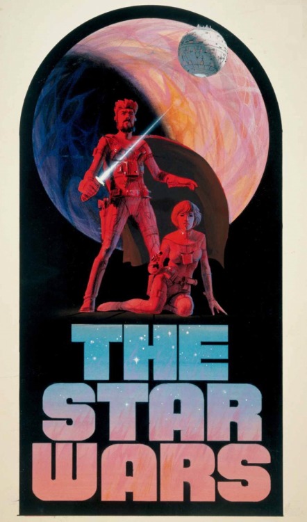 Logo and poster designs for Star Wars (1977). By Ralph McQuarrie.