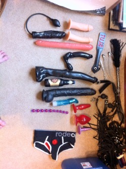 My-Taboo-Desire:  My Current Toy Collection ;) I Love The Horse Cock One.  Including