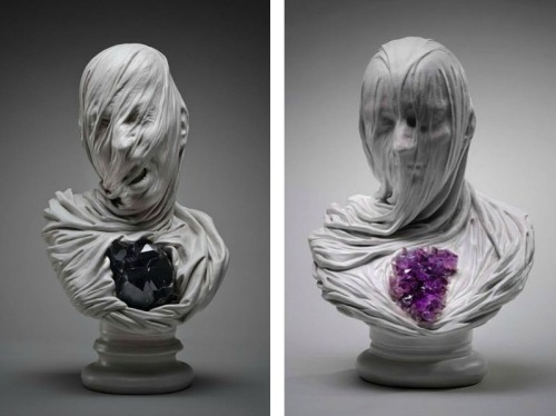 sixpenceee:    Ghostly Veiled Souls Carved Out of Solid Marble    By Artist Livio Scarpella  