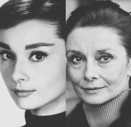 Audrey Hepburn photographed by Richard Avedon in 1957 and Audrey Hepburn photographed by Steven Meisel in New York in 1991. #audreyhepburn #audrey #photography #blacksndwhite #1957 #1991 #breakfastattiffanys #richardavedon #stevenmeisel #classichollywood