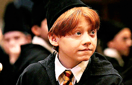 dailyhpgifs:Ron Weasley in Harry Potter and the Sorcerer’s Stone (2001)
