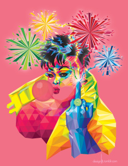 dezignjk:  &ldquo;Jiggly Jubilee&rdquo; - Special request for Jiggly Caliente. Vector portrait of Jiggly channeling X-men’s Jubilee. 