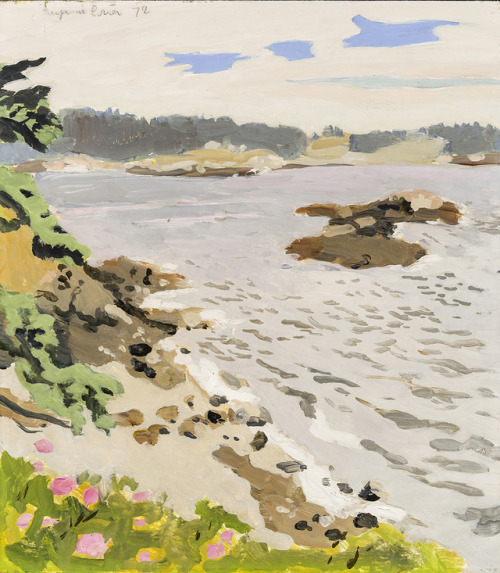 lawrenceleemagnuson:Fairfield Porter (USA 1907-1975)Steep Bank Beach (1972)oil on wood panel 40.6 x 