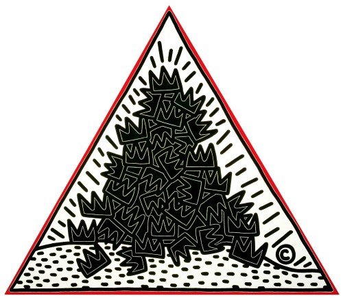 creativespark: Keith Haring, Pile of Crowns for Jean-Michel Basquiat, 1988synthetic polymer paint on canvas