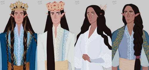 Throwback Thursday with more art comparisons! (early 2019 vs. late 2019-2020)The Fëanturi and Nienna