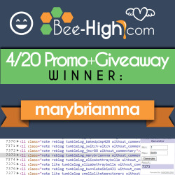 marybriannna:  weedwomenandwhips:  marybriannna:  bee-high-official:  bee-high-official:  Congratulations to @marybriannna The 4/20 giveaway winner selects ANY item from Bee-High.com for free.BONUS ROUND: 1 person that reblogs THIS post will win a ษ