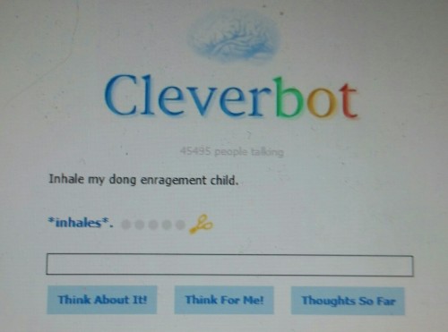 Cleverbot gits gud. (Well done, sablesugar.)