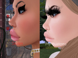 ditzydollydaydream:  So.. I don’t like doing stuff like this.. but I hate thieves  more, and I thought after confronting her back in August she would have  learned, but apparently not.. She’s wearing my custom lips, slightly stretched, different skin..