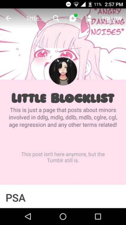 Smh Please block @bloodysecret (I’m so certain that this is their main blog) and @littleblocklist i