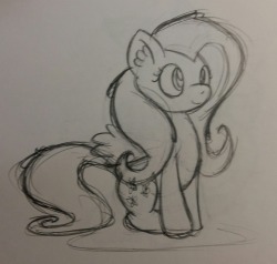 I&rsquo;ve been working on my pony drawing style, so I drew this little Fluttershy sketch. I think I drew the hair a little bit too poofy.