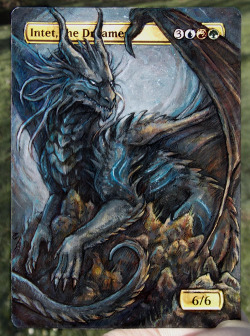 cerealalters:  A custom fullart Intet. Dragons are always super nice and relaxing to paint.