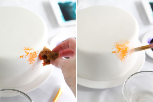DIY gilded watercolour cake is a must.