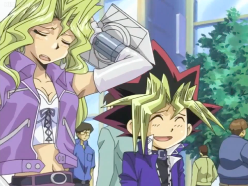 nightfurylover31:Some cute shots go Yugi and Mai in episode 56. With a bit of Rex, Weevil, and Mako.