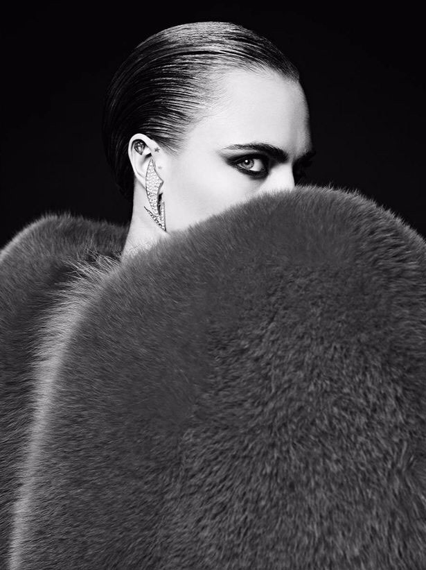 oxypotent:  cara delevinge for saint laurent “la collection de paris” couture