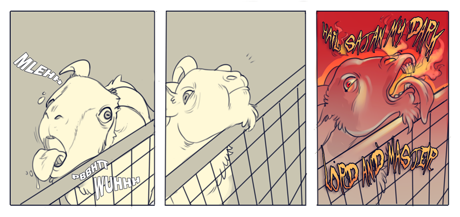 kinomatika:  dumb lil comic about goats theres a reason the rev didnt ever go into