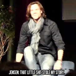 jensenacklesmishacollins:  Jared, I need to sit down with you and talk! 