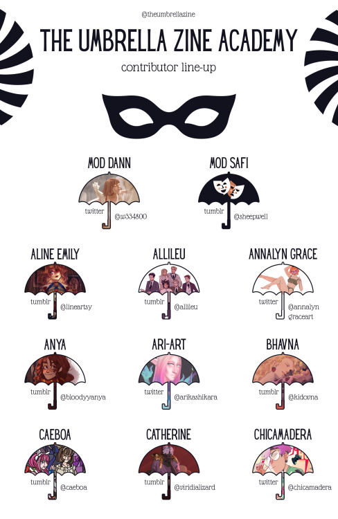 theumbrellazine:☂  THE UMBRELLA ZINE ACADEMY  ☂ The Umbrella Academy has one of the most iconic si