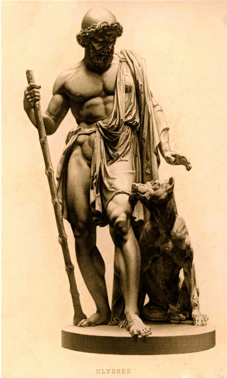 Ulysses Recognised by his Dog Argos. Robert Brown. - English School. active between 1836-1859. engraving.