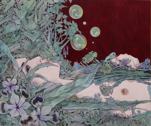 rfmmsd:  Artist: Martine Johanna “Under the Moon” Graphite and Lacquer on Wood Panel 60 cm x 50 cm  