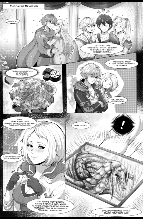 Happy valentine’s day y’all, please accept this little offer of a short comic about Kiran &amp; Grim