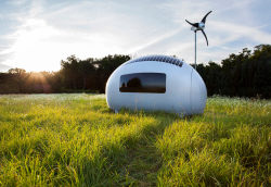 slovarchzine:  EcoCapsule by NiceArchitects miniature solar powered home with retractable wind-turbine and a rain water storage making - live in it up to a year with no maintenance or need to have water or electric power infrastructure facebook // twitter