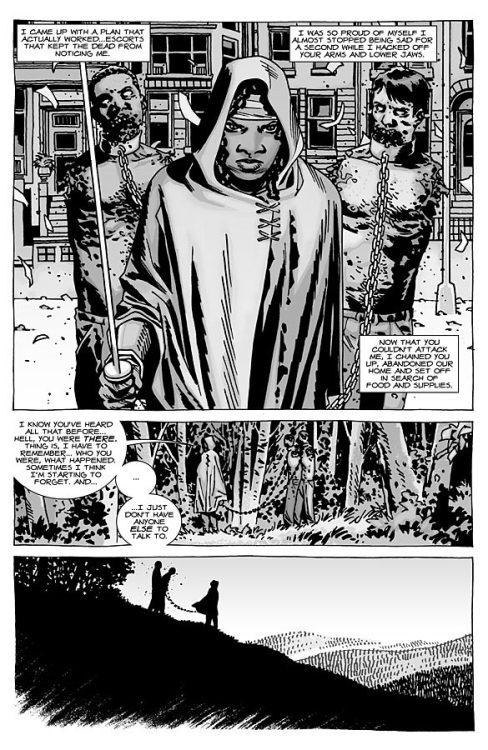 ormessociety:  From Image’s survival horror comic The Walking Dead, meet Michonne! The Walking Dead Wiki has a bit to say about her.  Michonne tends to work alone and quietly, but still fights for the survivors’ defense as strongly as the other active
