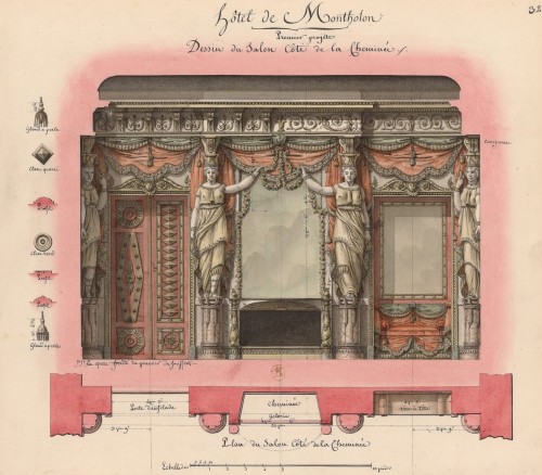 Jean-Jacques Lequeu (1757-1826) — Design for a Living Room at the Hôtel de Montholon (pen and black 