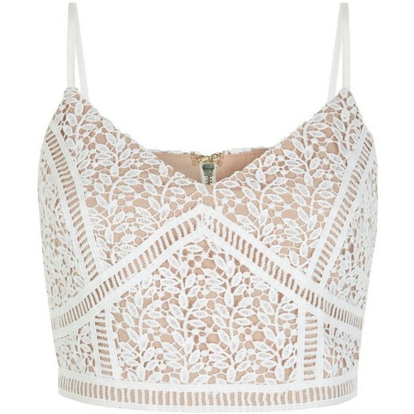 White Lace Crop Top liked on Polyvore (see more zipper crop tops ...