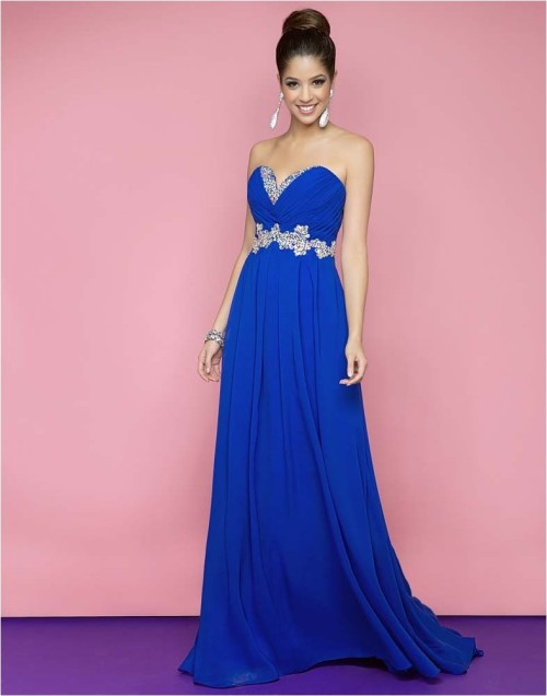 Blue and orange prom dresses