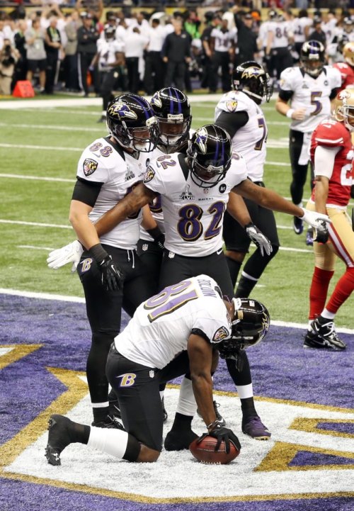 cbssports:  Ravens 34. 49ers 31. FINAL. Baltimore hands San Francisco its first Super Bowl loss EVER! Watch the trophy presentation on CBS or online. 