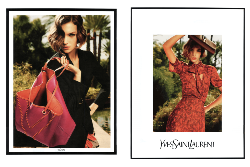 Yves Saint Laurent . Ad campaign SS11Creative Director: Stefano PilatiPhotos: Inez van Lamsweerde an