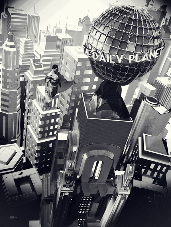 thecomicartblog:  JusticeSuperman, Batman, and Wonder Woman prints by Chris Skinner.