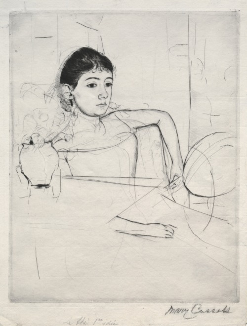 Mimi as a Brunette, Mary Cassatt, 1889, Cleveland Museum of Art: PrintsIn 1888, with the goal of imp