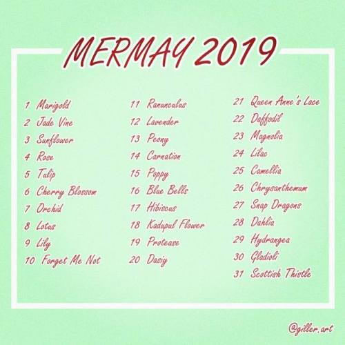 Here’s my plan for #mermay2019 !! Since im done school thought I’d give it a try! Im doi