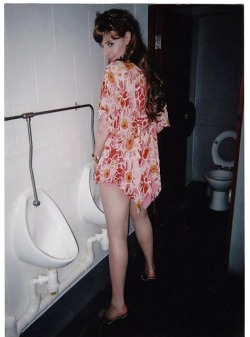 slutty-crossdressing:  TGirl  And I find my date in the men&rsquo;s room, don&rsquo;t ask what happens next