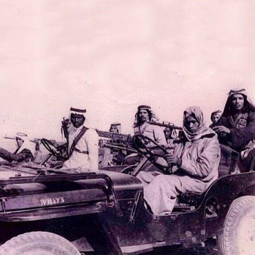 Entourage of the late King Saud in Tabuk, Saudi Arabia..موكب الملك سعود - رحمه الله - قرب مدينة تبوك