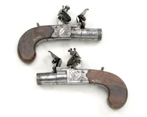 Set of boxlock pocket pistols which Horatio Nelson often carried. Currently on display at the Nation