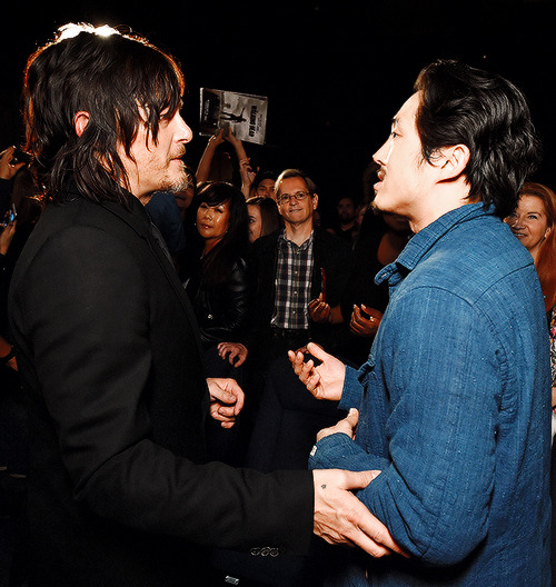 reedusnorman-deactivated2015070: Norman Reedus and Steven Yeun at ‘The Walking