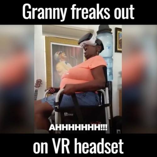 This grandma’s reaction to a “Virtuality” rollercoaster is incredible bit.l