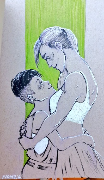 drew this today at north jersey pride festival, featuring levi drowning in boobs (*´∇｀*)