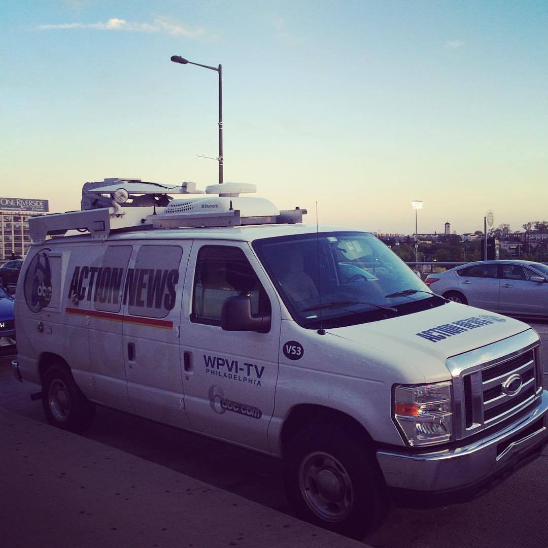 There’s that Action News van again. #philly (at World Cafe Live)