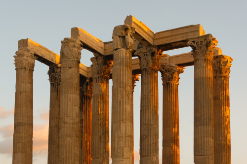 via-appia:Olympieion or Temple of Olympian Zeus, Athens. Construction began around 6th century BC, b