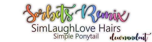 SimLaughLove Simple Ponytail Hairs in Sorbets RemixUpdated recolours from my original posts: ADULT /