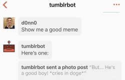 d0nn0:  Im never talking to tumblrbot again
